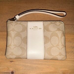 Coach Tan and Cream Wristlet - LIKE NEW!! **